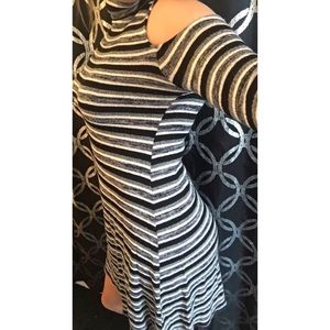*SOLD* Striped, Cold Shoulder Dress Medium